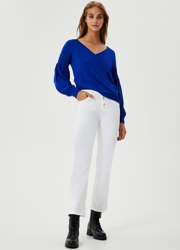 Jumper with gathered detail Light blue Liu Jo - large image number 3 Jumper with gathered detail Light blue Liu Jo - large image number 3