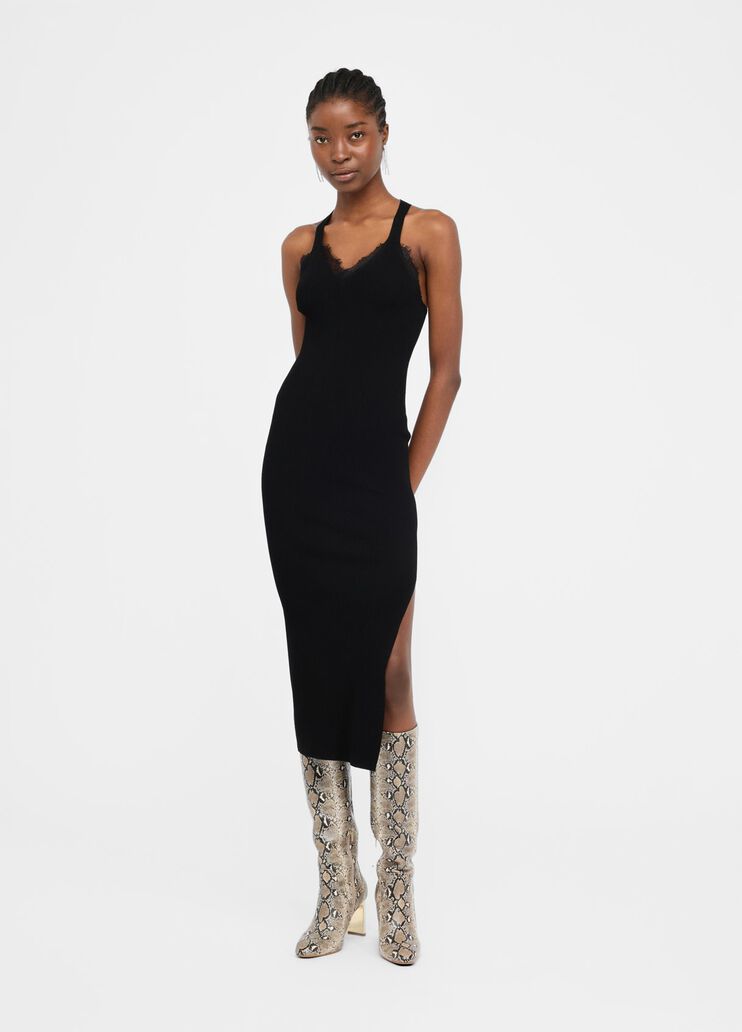 Long knit dress black Liu Jo - large image number 5 Long knit dress black Liu Jo - large image number 5
