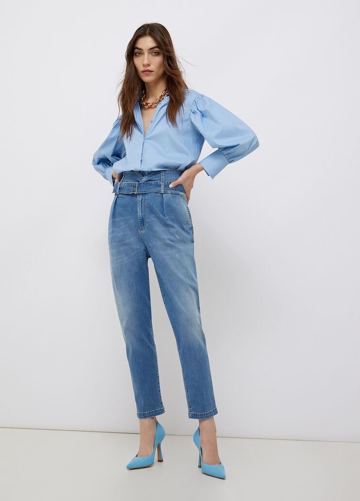 Джинсы высокой посадки из экологичного денима синий деним Liu Jo - large image number 3