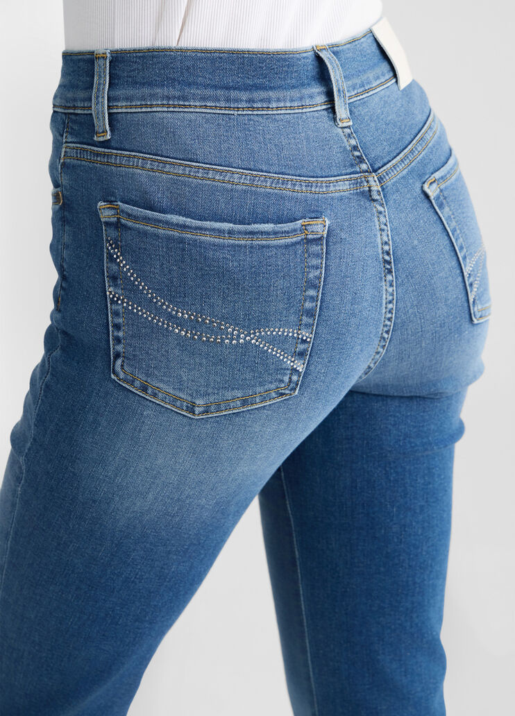 Slim jeans with gemstones dark denim Liu Jo - large image number 3 Slim jeans with gemstones dark denim Liu Jo - large image number 3