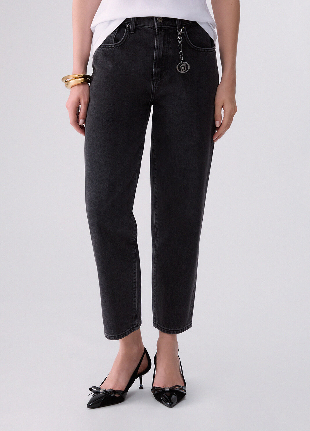 Boyfriend jeans with rips black denim Liu Jo - large image number 0