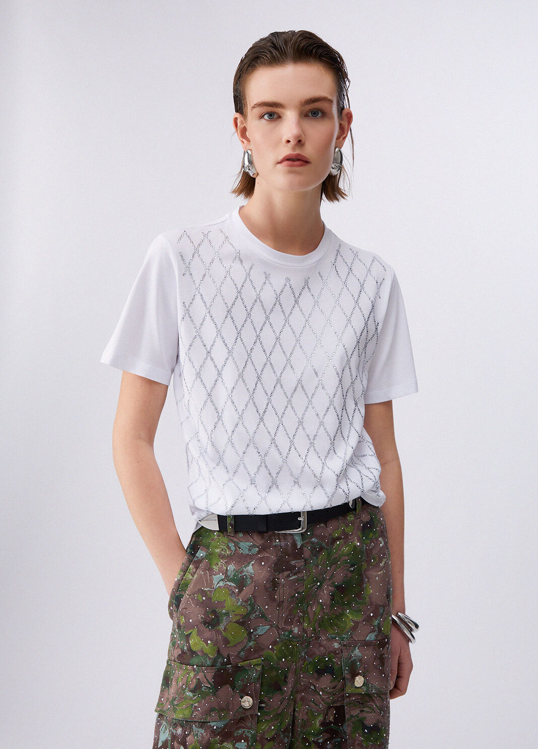 T-Shirt mit eingefassten Schmucksteinen Wei&szlig; Liu Jo - large image number 0