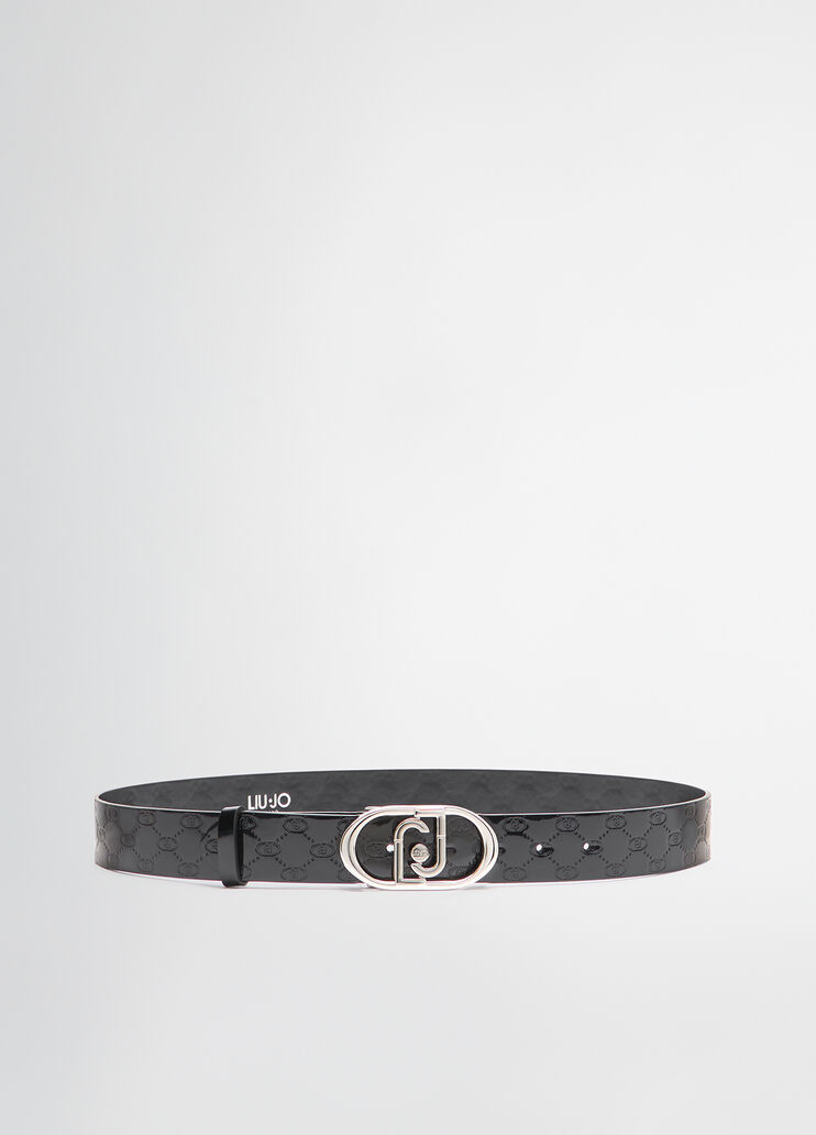 Lederg&uuml;rtel mit Logo Schwarz Liu Jo - medium