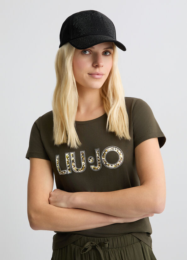 Baseball cap with rhinestones black Liu Jo - medium