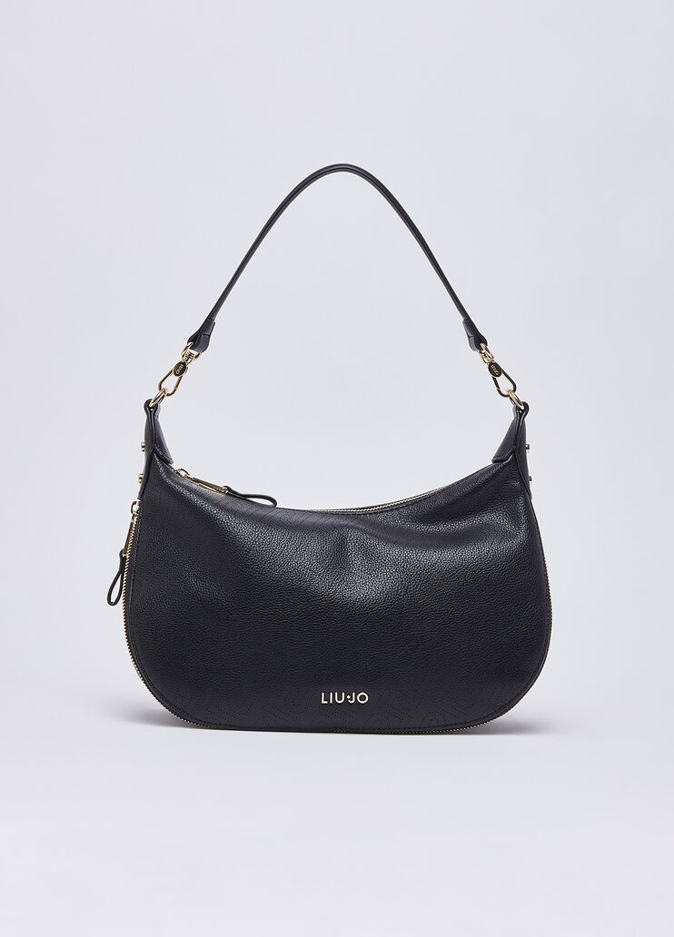 Medium hobo bag with monogram logo black Liu Jo - medium