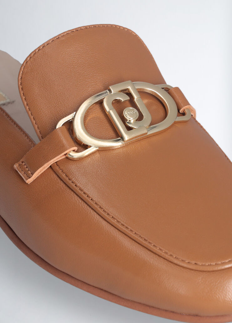 Leather slippers with logo brown Liu Jo - large image number 5 Leather slippers with logo brown Liu Jo - large image number 5