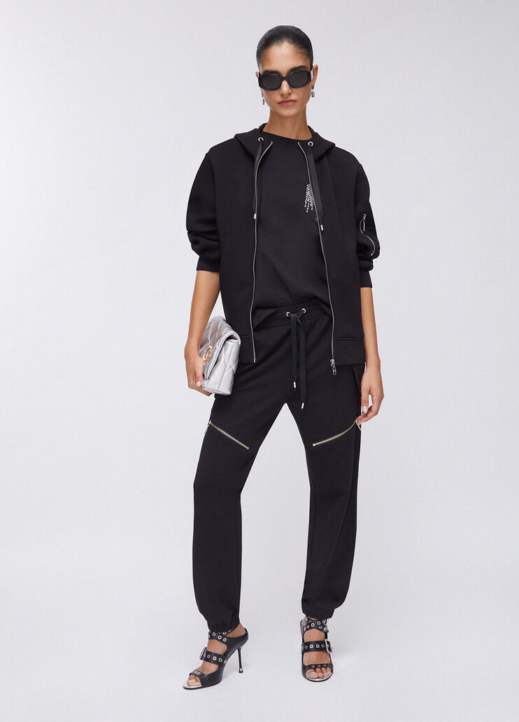 Pantalón de felpa con cremallera negro Liu Jo - large image number 5