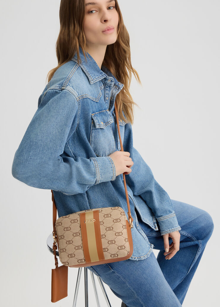 Jacquard crossbody bag with clutch beige Liu Jo - medium Jacquard crossbody bag with clutch beige Liu Jo - medium