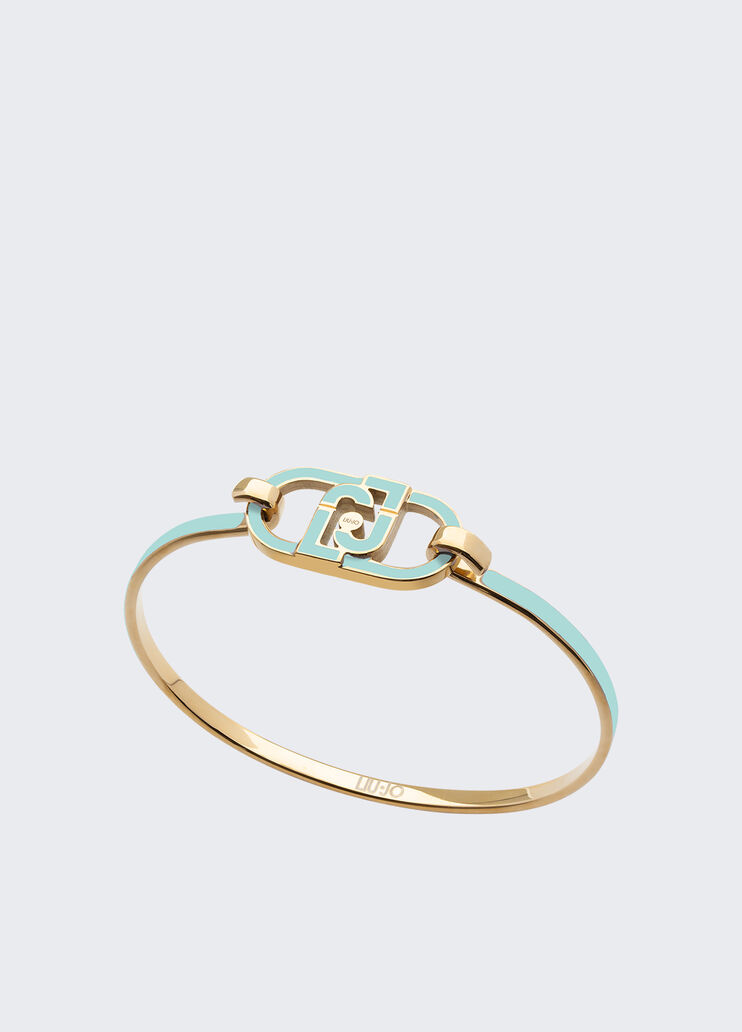Bracciale rigido con logo azzurro Liu Jo - medium