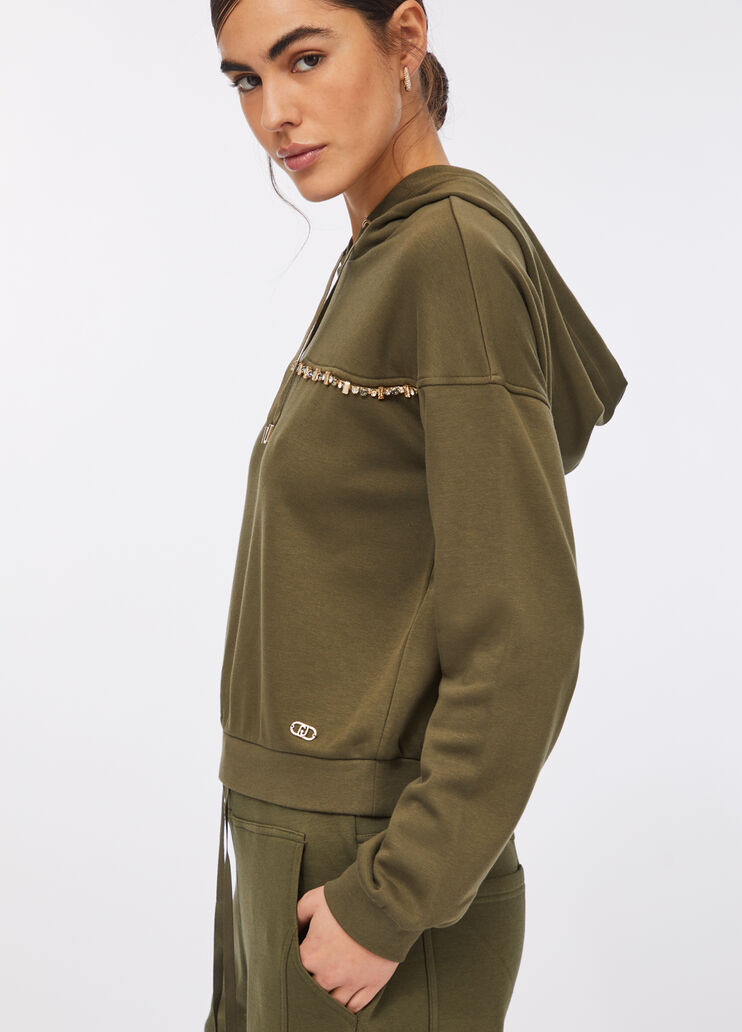 Liu Jo Better hooded sweatshirt olive green Liu Jo - large image number 3