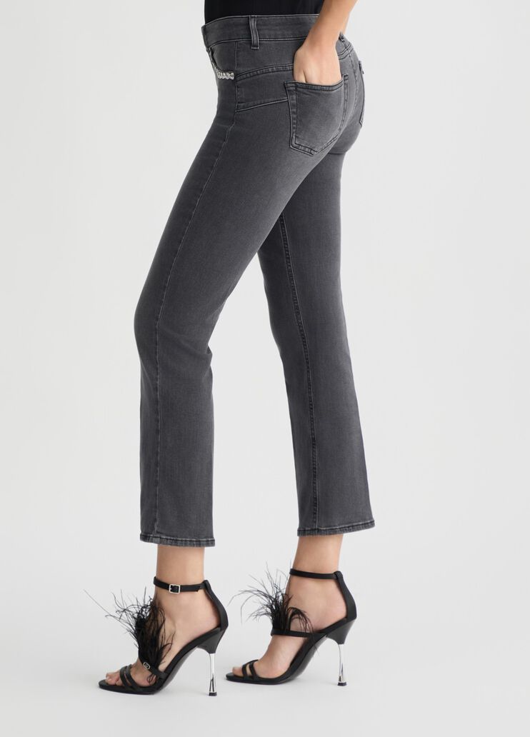Black bootcut jeans with rhinestones black denim Liu Jo - large image number 3 Black bootcut jeans with rhinestones black denim Liu Jo - large image number 3