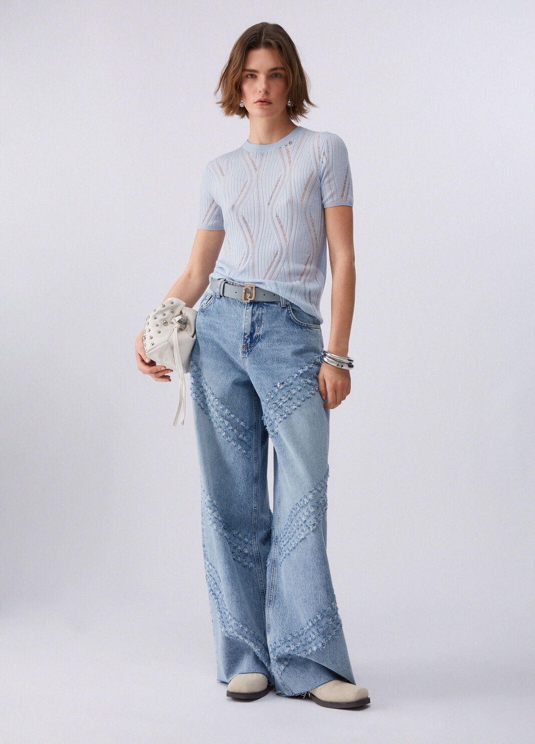 Knit jumper light blue Liu Jo - large image number 5