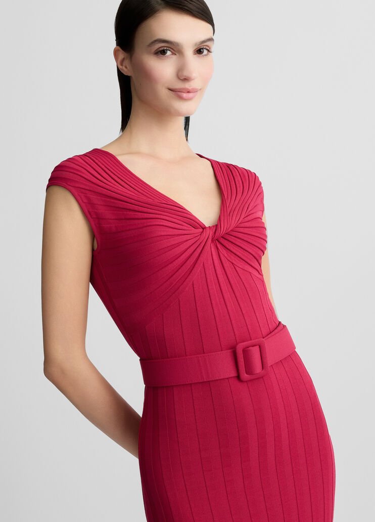 Knit dress with belt pink Liu Jo - large image number 2 Knit dress with belt pink Liu Jo - large image number 2