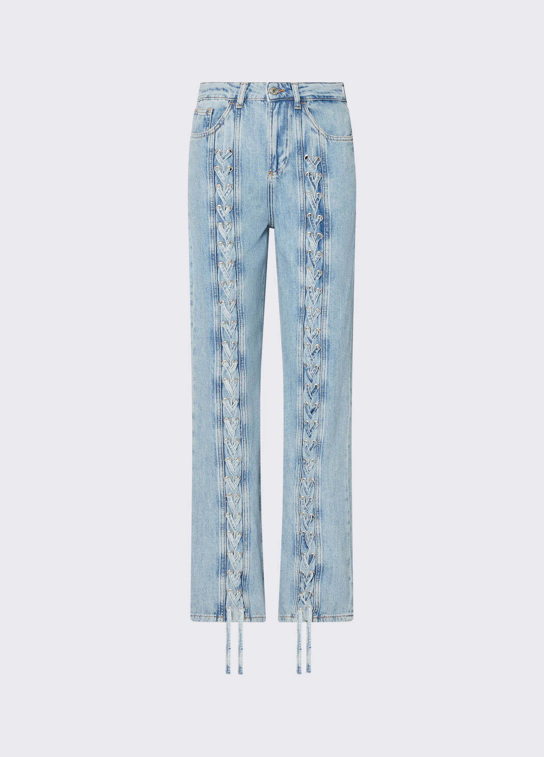 Flared jeans with braiding light denim Liu Jo - large image number 5