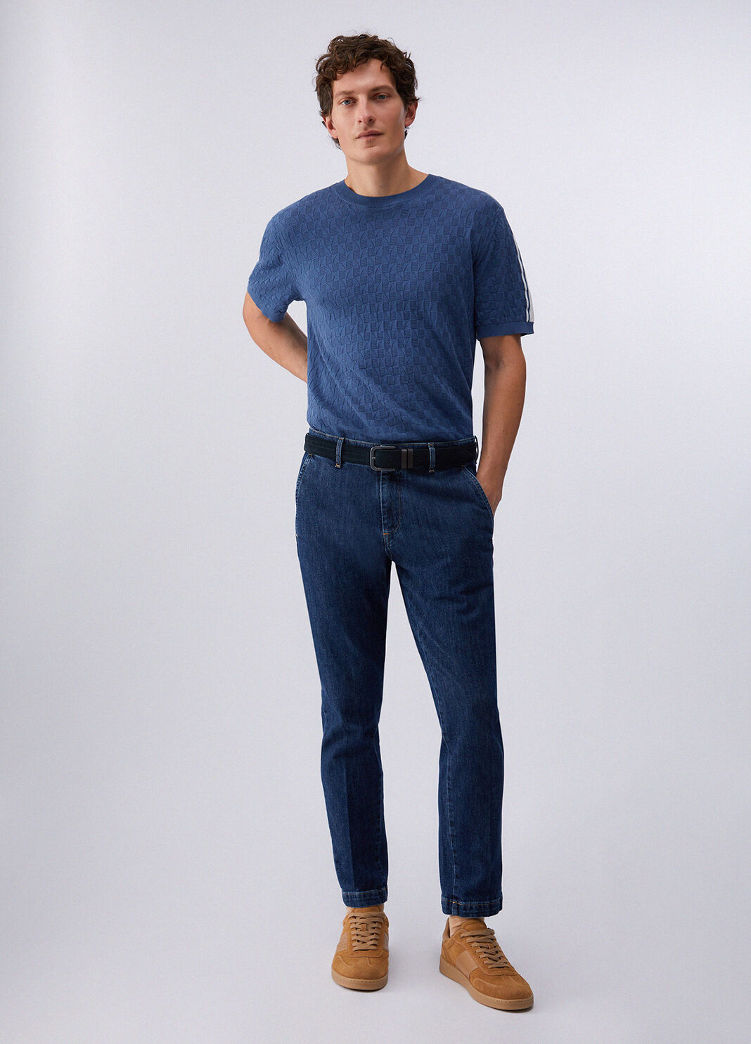 Jacquard knit T-shirt blue Liu Jo - large image number 5