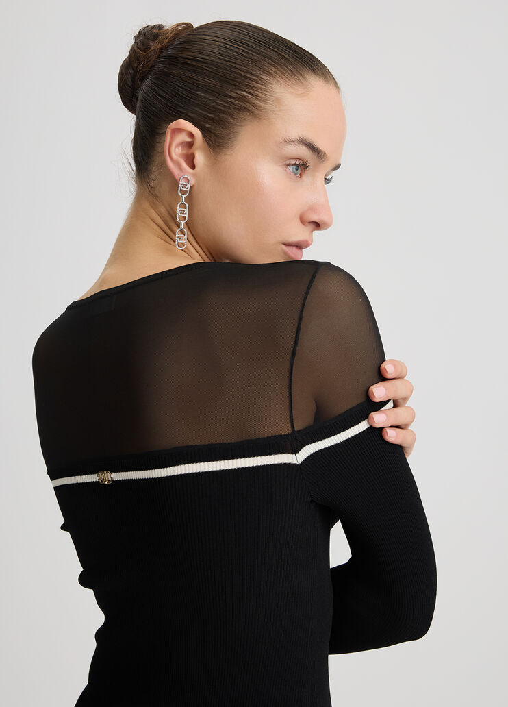 Short knit dress  black Liu Jo - large image number 4 Short knit dress  black Liu Jo - large image number 4