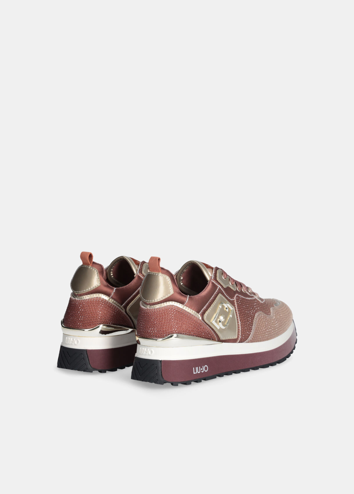 Platform sneakers with all-over rhinestones colour