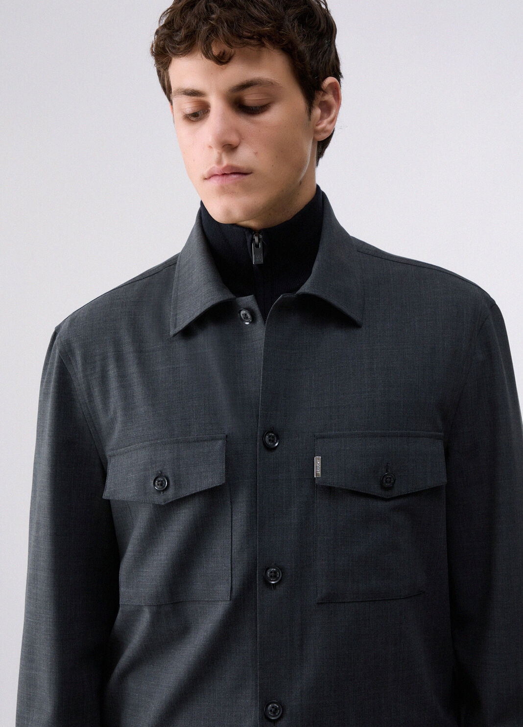 Overshirt-Jacke aus Wollmischung Dunkelgrau Liu Jo - large image number 4