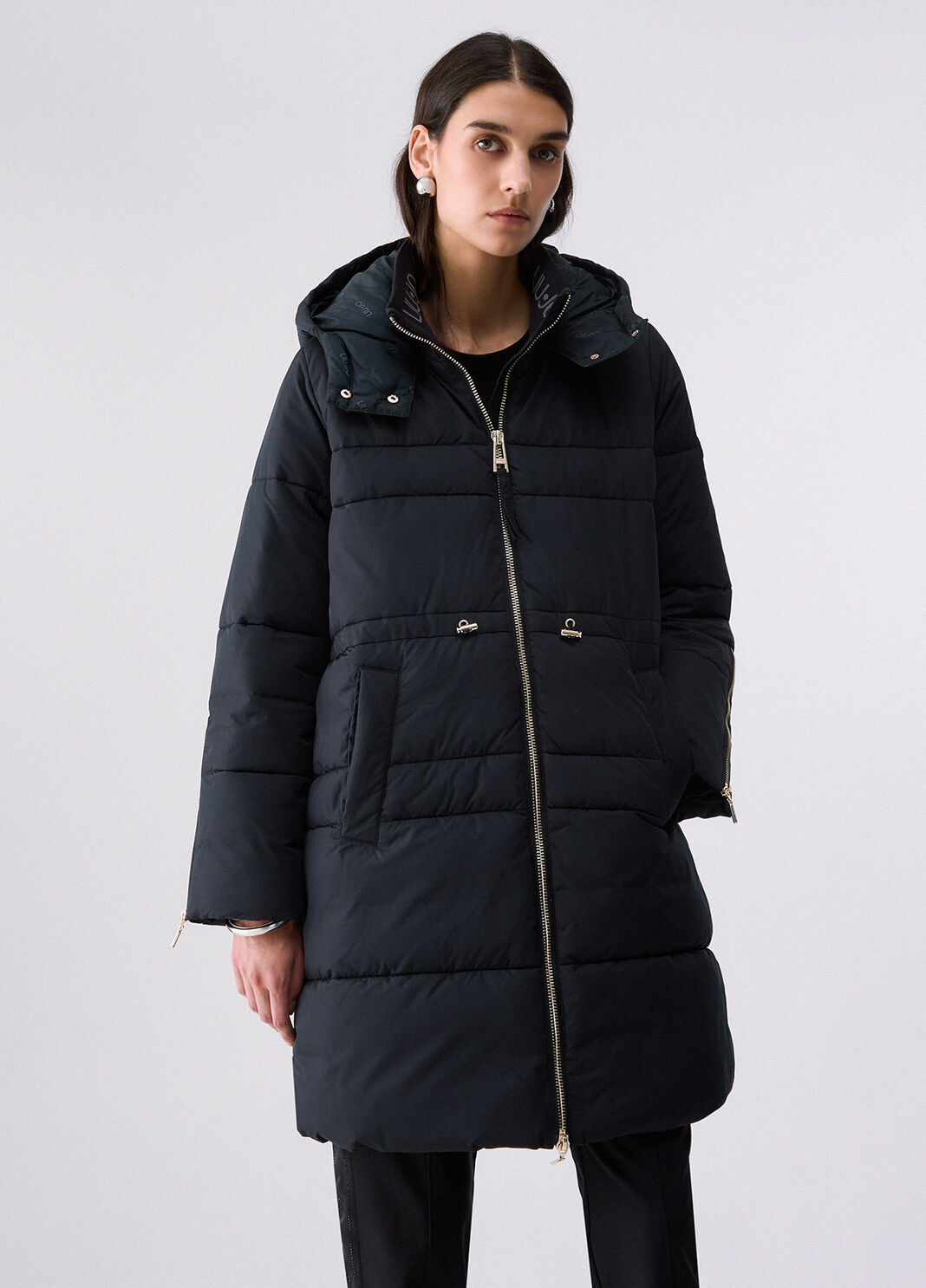 Long jacket in matte nylon black Liu Jo - large image number 0