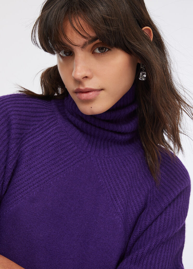  100% wool knit dress purple Liu Jo - large image number 3