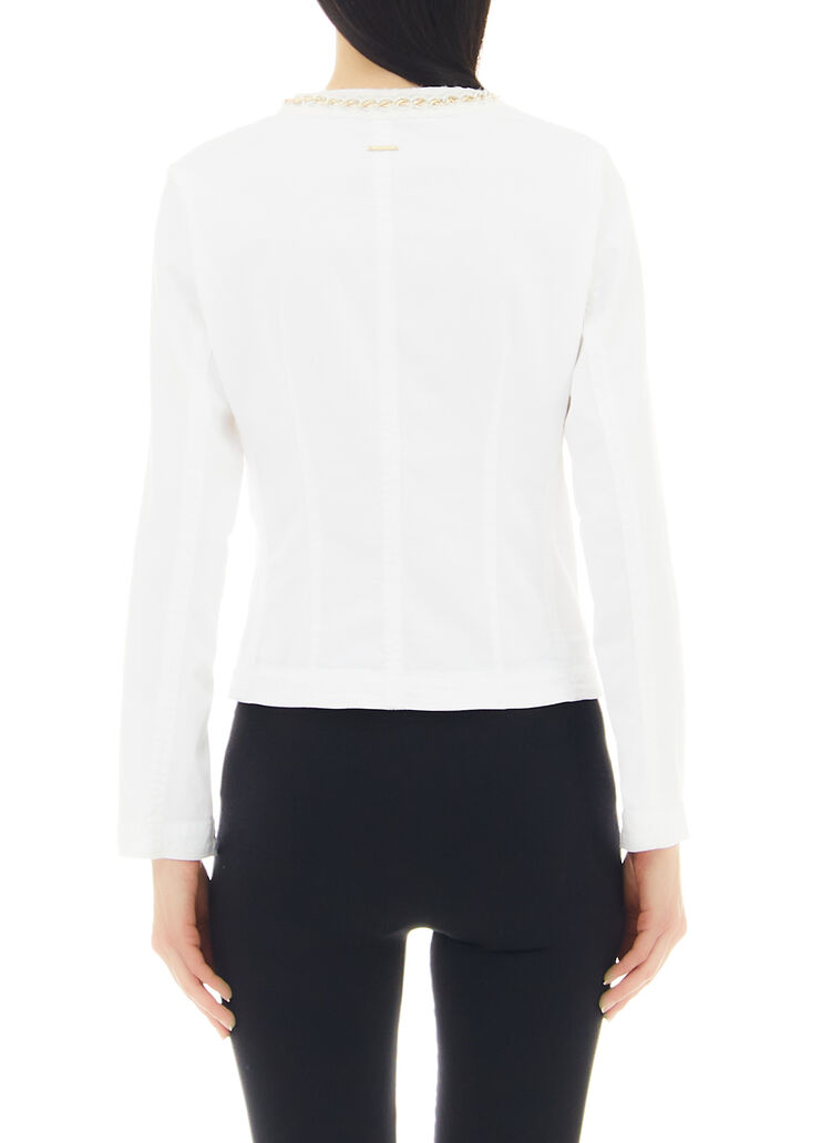 Jacke mit Schmuckketten Weiß Liu Jo - large image number 1 Jacke mit Schmuckketten Weiß Liu Jo - large image number 1