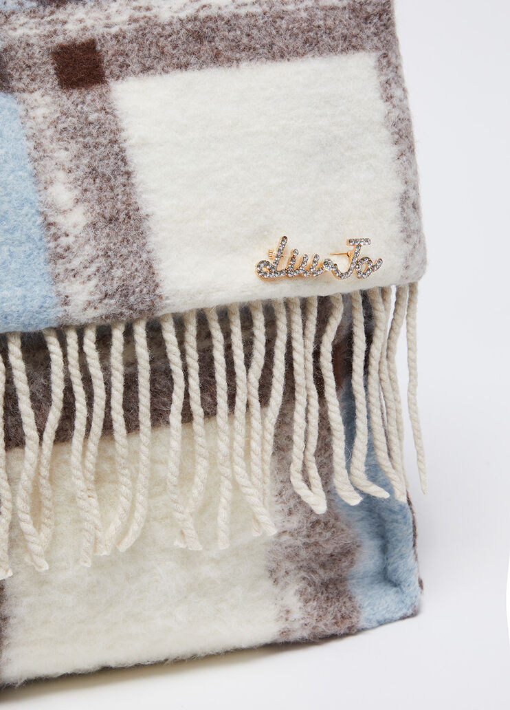 Shopper format moyen en laine mélangée bleu foncé Liu Jo - large image number 3