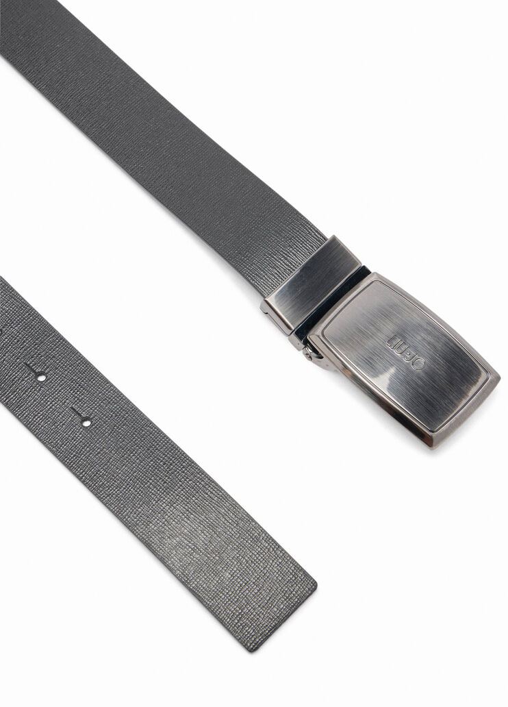 Cinturón de piel con hebilla con logotipo negro Liu Jo - large image number 2