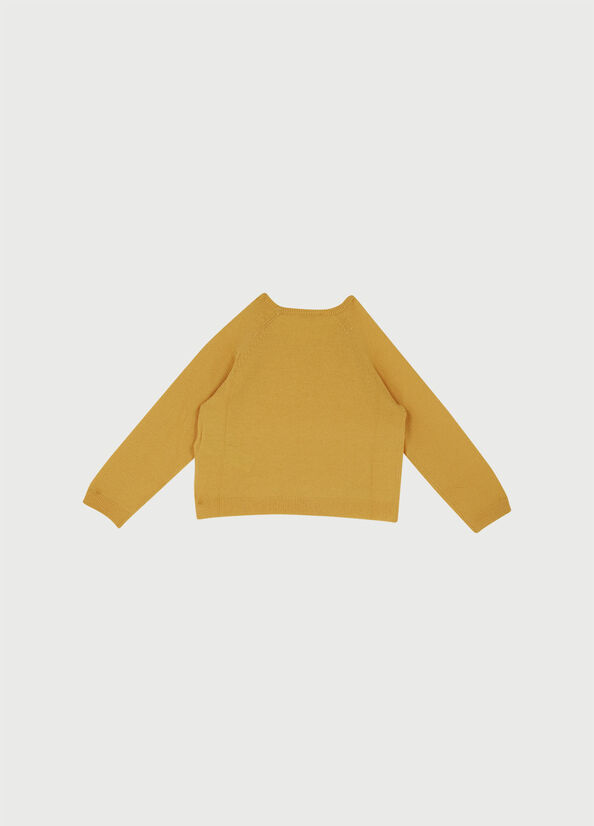 Jumper with appliqué studs and diamantés Wheat yellow Liu Jo - large image number 1