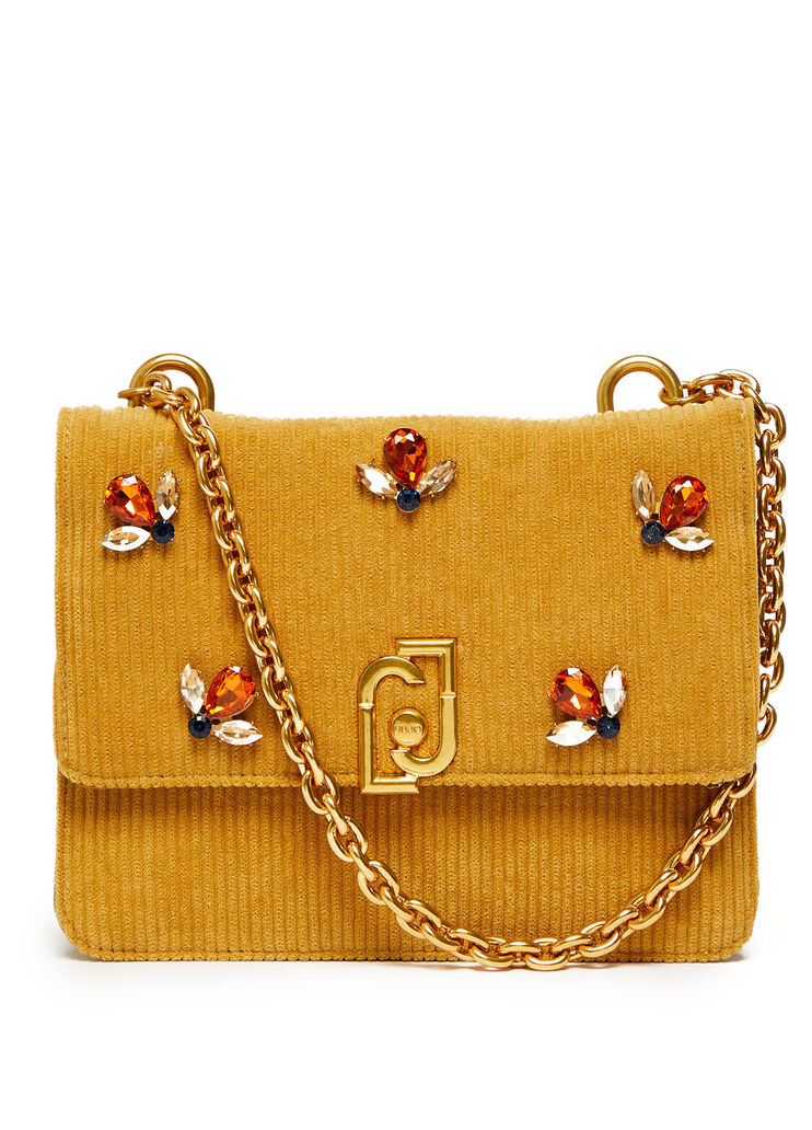 Velvet handbag with gemstones yellow Liu Jo - large image number 0