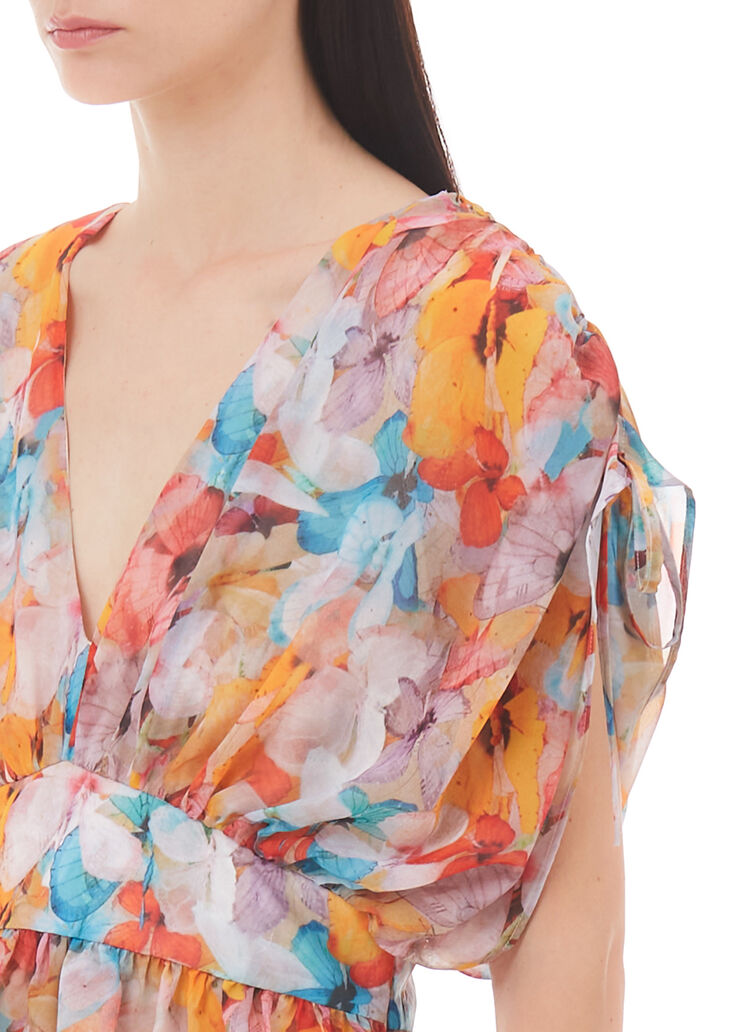 Top in chiffon stampato farfalle multicolor Liu Jo - large image number 2 Top in chiffon stampato farfalle multicolor Liu Jo - large image number 2