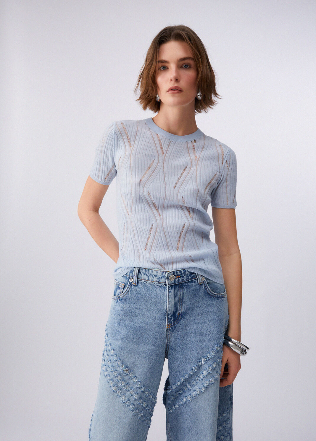 Knit jumper light blue Liu Jo - large image number 0