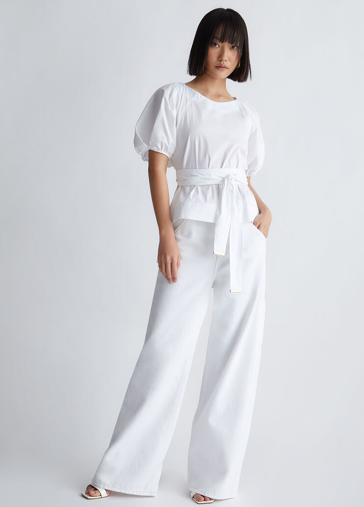 Poplin blouse white Liu Jo - look Poplin blouse white Liu Jo - look