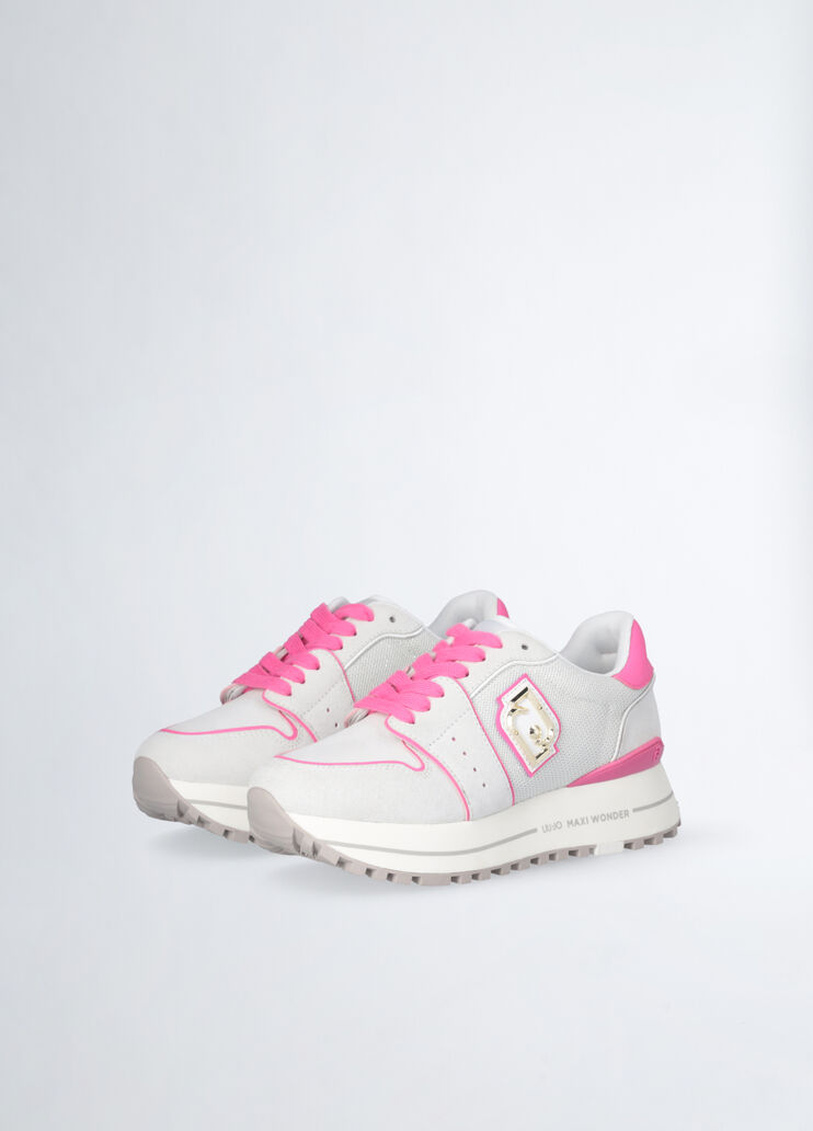 Suede and mesh platform sneakers beige/pink Liu Jo - large image number 2  Suede and mesh platform sneakers beige/pink Liu Jo - large image number 2