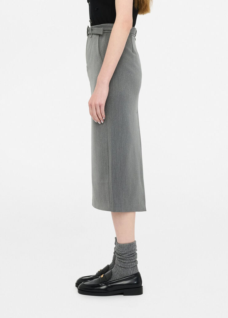 Midi skirt with bejewelled belt grey Liu Jo - large image number 2 Midi skirt with bejewelled belt grey Liu Jo - large image number 2