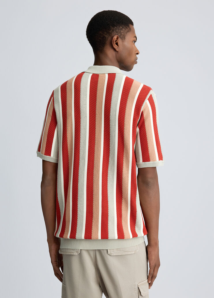 Striped knit polo shirt red Liu Jo - medium Striped knit polo shirt red Liu Jo - medium