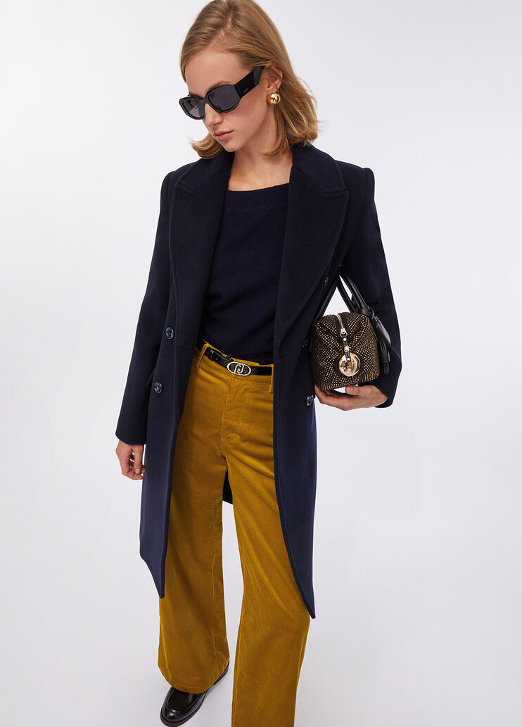 Double-breasted wool coat sea blue Liu Jo - medium