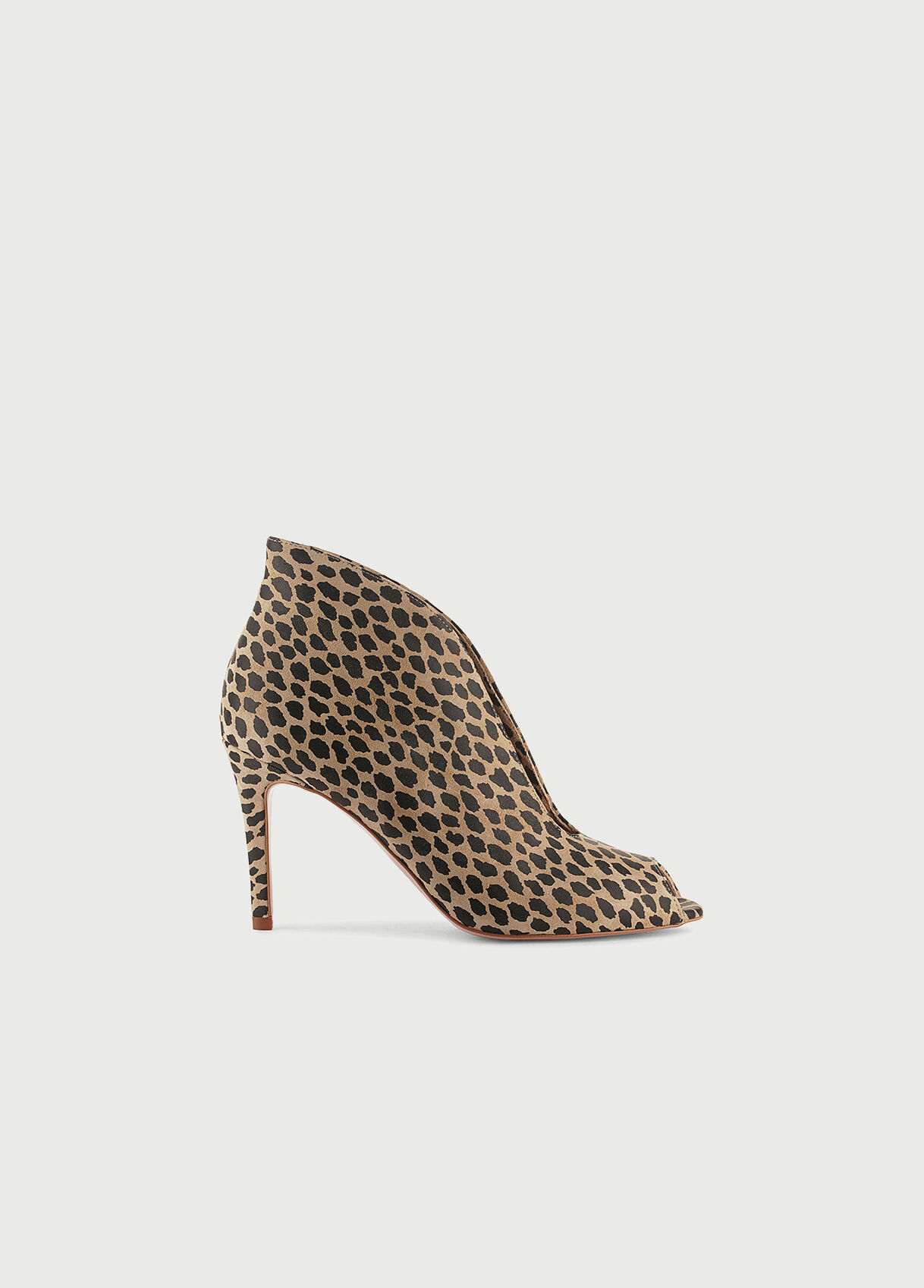 leopard print open toe booties