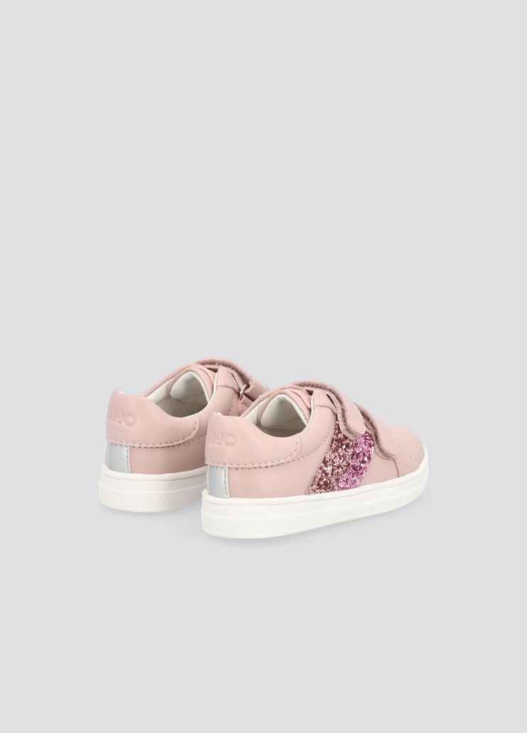 Girl&rsquo;s sneakers with glitter peach Liu Jo - large image number 2