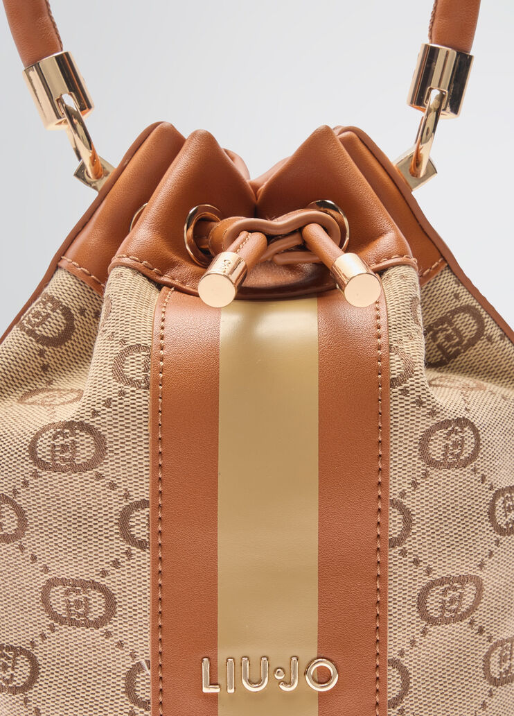 Small jacquard bucket bag beige Liu Jo - large image number 4 Small jacquard bucket bag beige Liu Jo - large image number 4