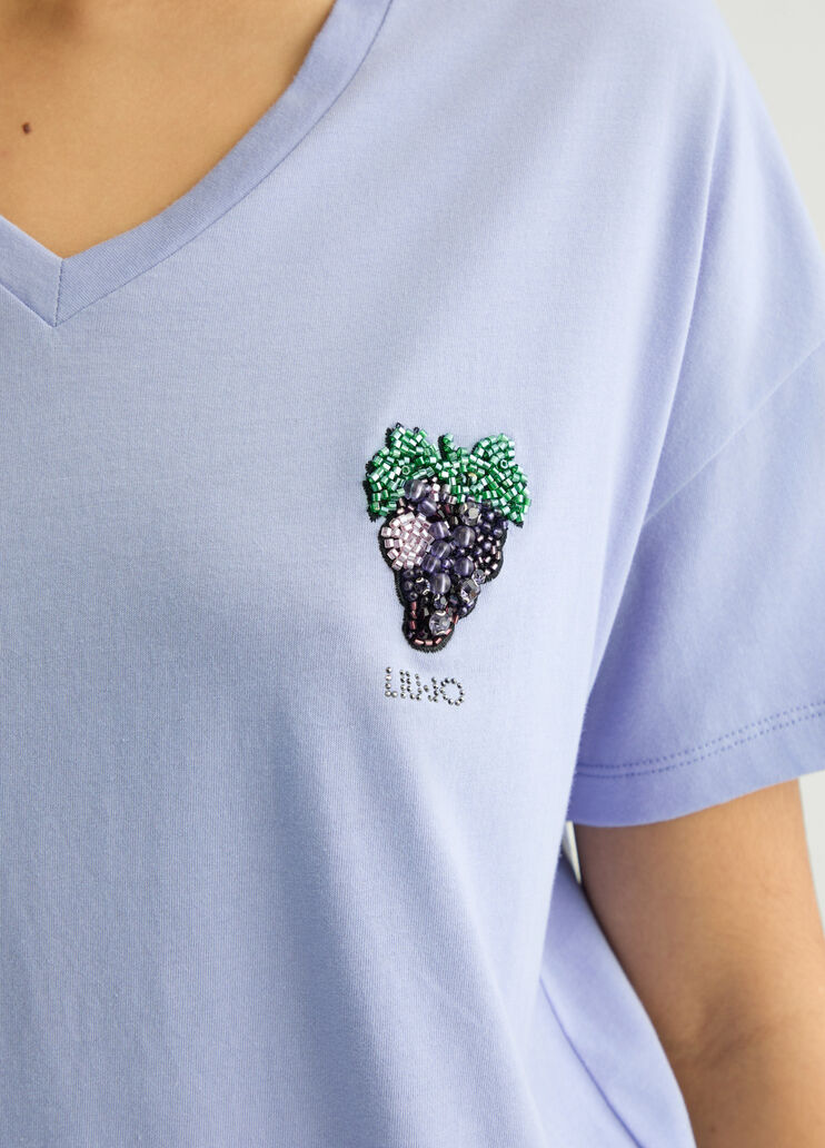 T-shirt with grape lavender Liu Jo - large image number 2 T-shirt with grape lavender Liu Jo - large image number 2