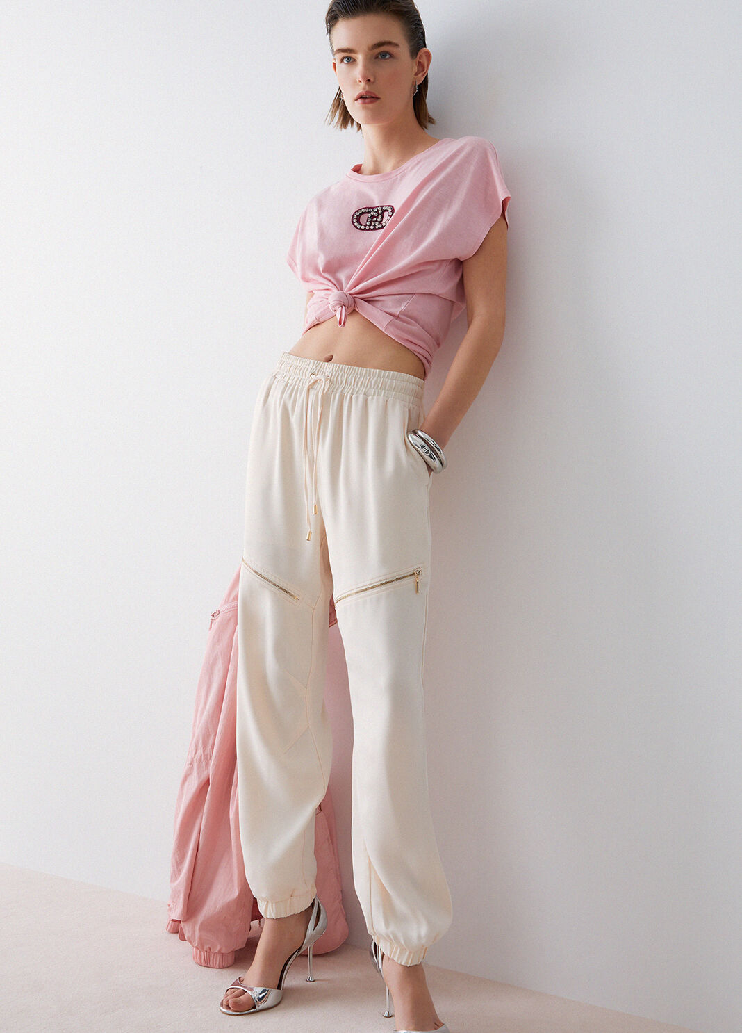 Trousers with zip champagne Liu Jo - large image number 3