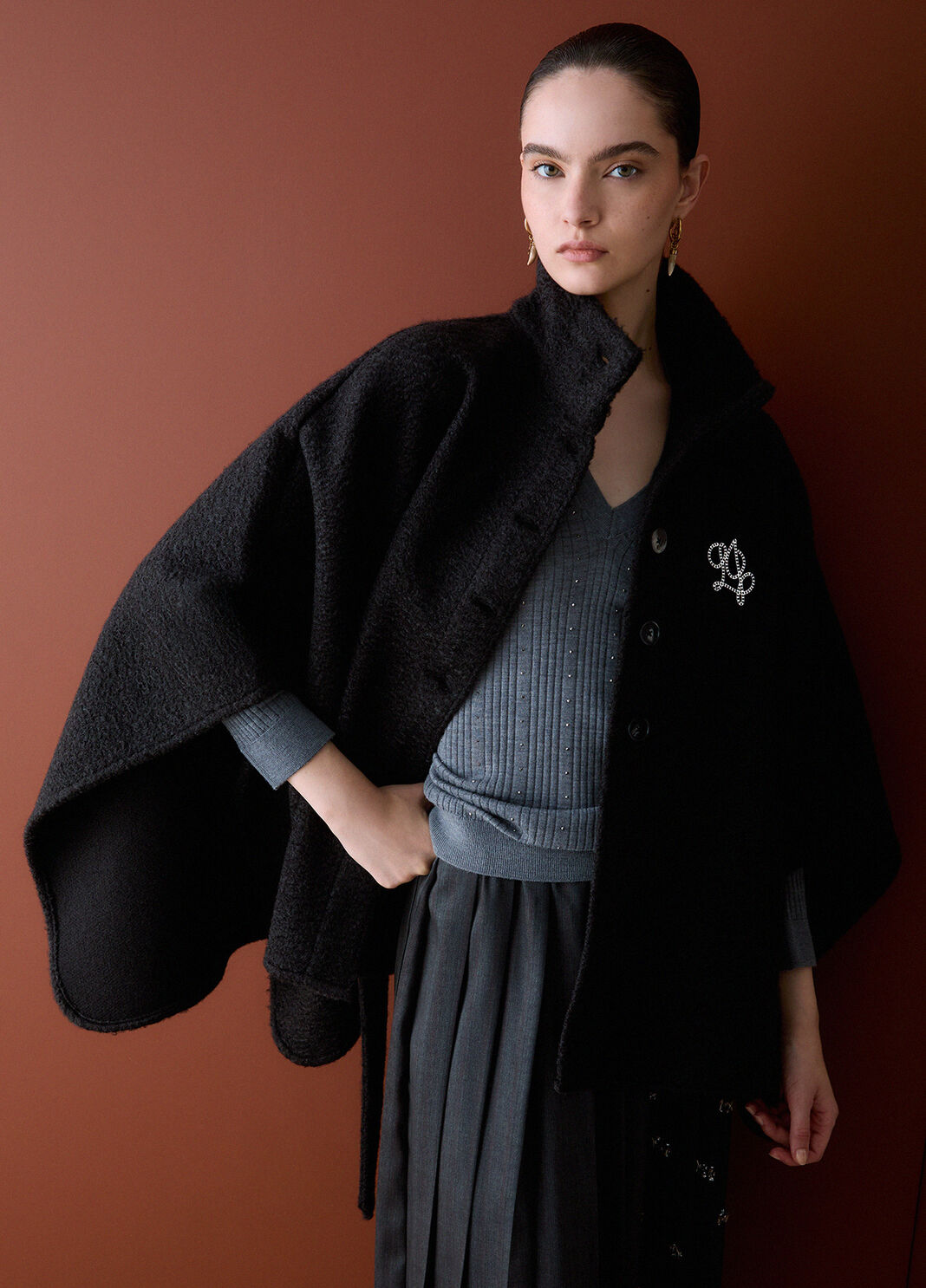 Poncho mit G&uuml;rtel schwarz Liu Jo - large image number 3