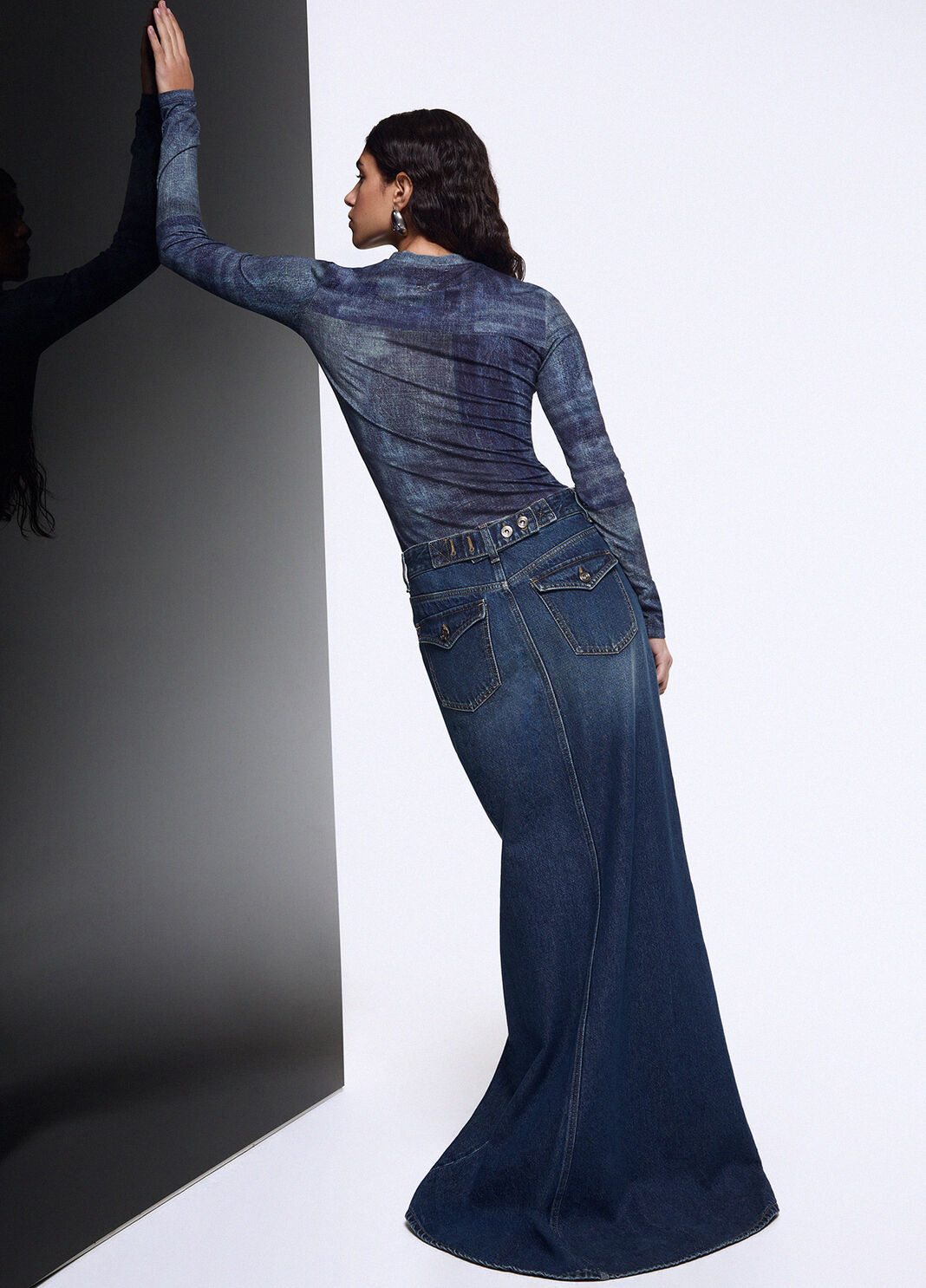 Denim Effect Crop Top denim finish Liu Jo - large image number 1