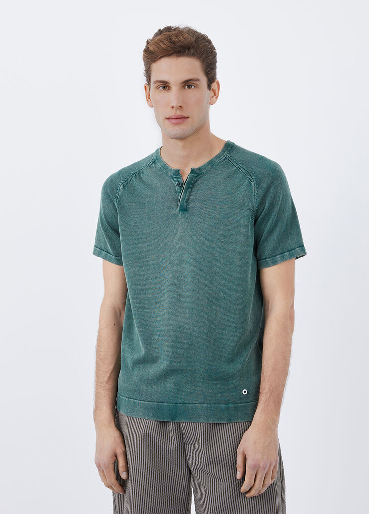 Camiseta de punto con botones verde oscuro Liu Jo - large image number 0