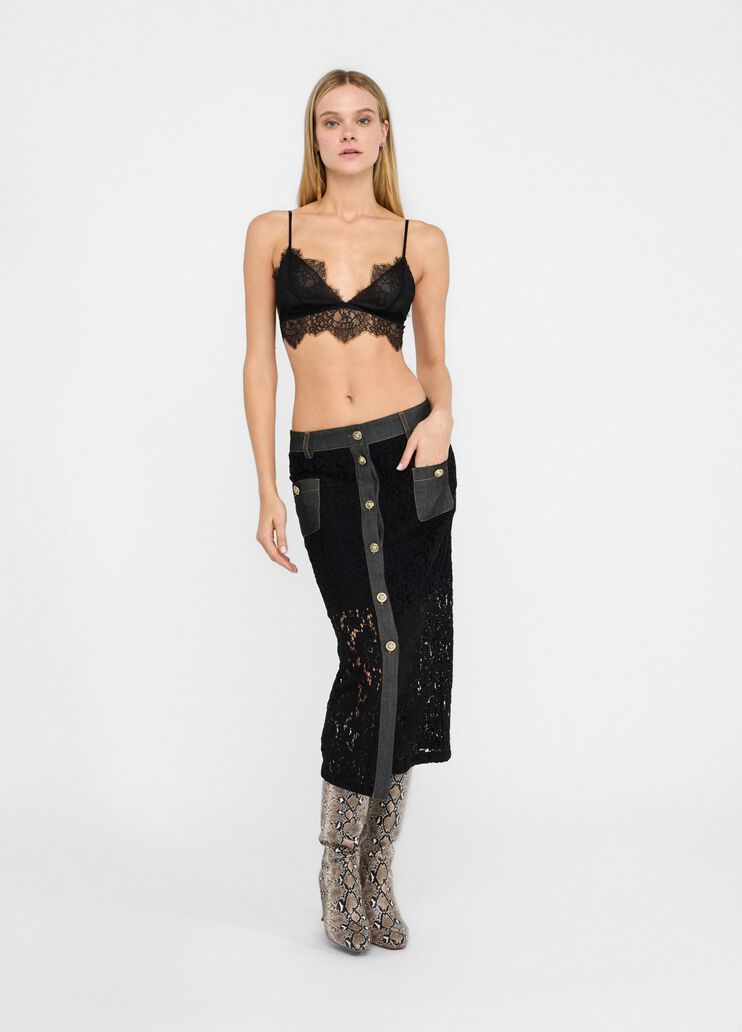 Lace skirt black denim Liu Jo - medium Lace skirt black denim Liu Jo - medium