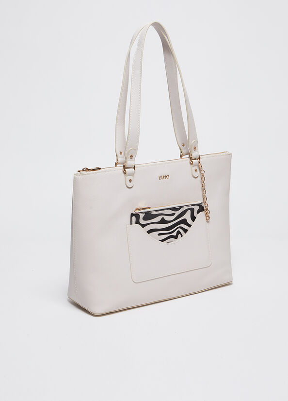 Große Tote Bag mit Anhänger beige Liu Jo - large image number 1