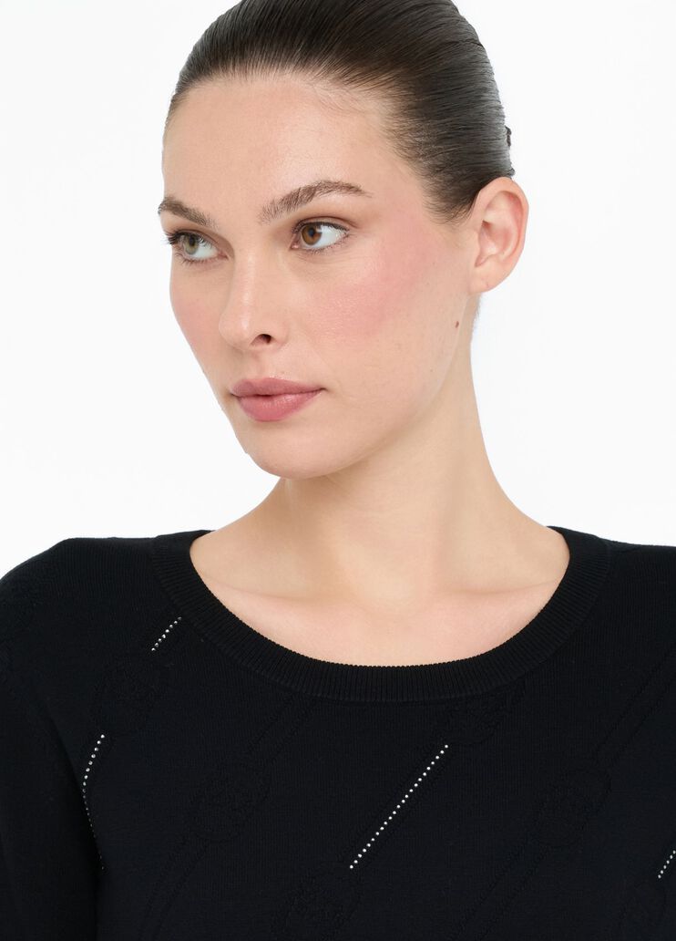 Short knit dress black Liu Jo - large image number 2 Short knit dress black Liu Jo - large image number 2
