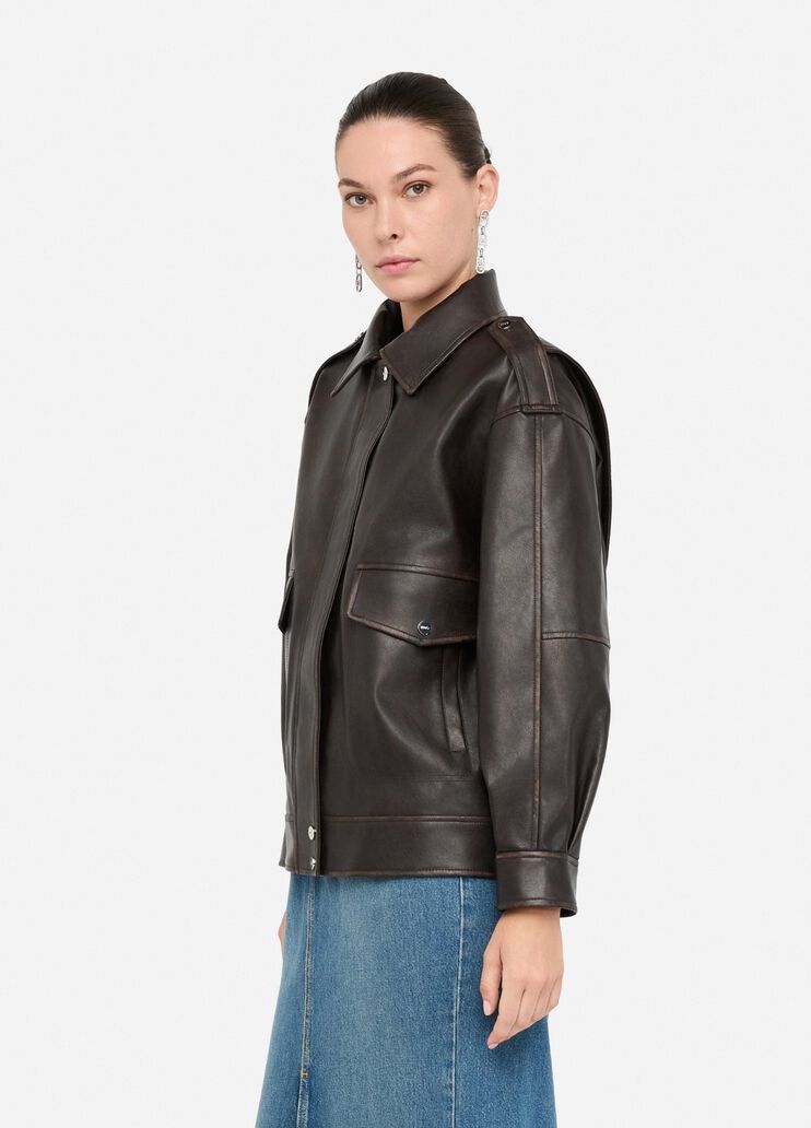 Coated fabric jacket light chocolate Liu Jo - large image number 3 Coated fabric jacket light chocolate Liu Jo - large image number 3