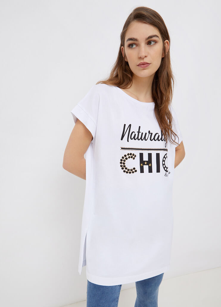 Eco-friendly maxi T-shirt white Liu Jo - large image number 0 Eco-friendly maxi T-shirt white Liu Jo - large image number 0