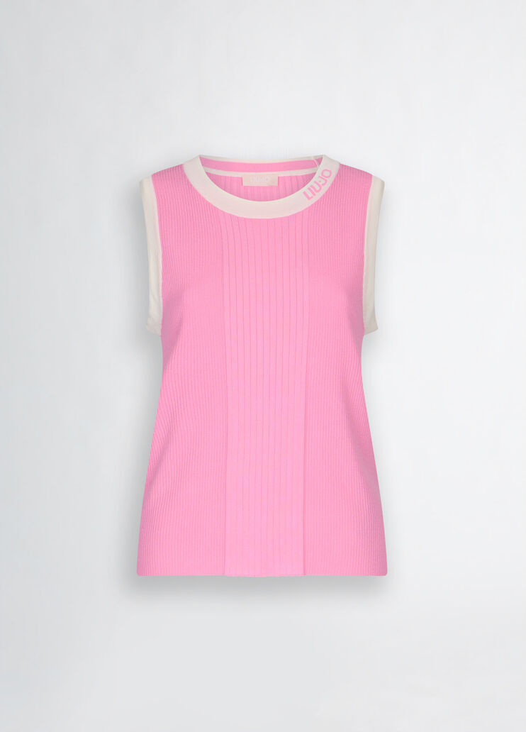 Pink knit top pink Liu Jo - large image number 6 Pink knit top pink Liu Jo - large image number 6